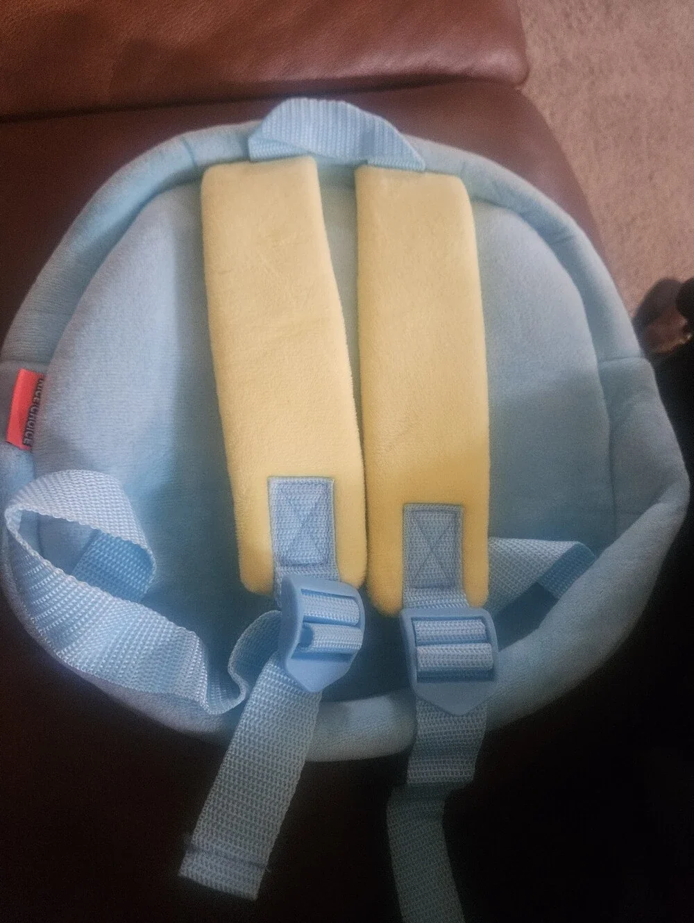 Blue Kids Plush Backpack with Excavator Face